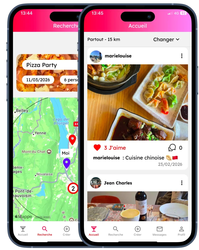 Mappe des événements dans Epicuremee et feed