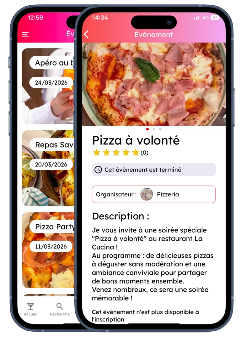 Événement pro pour les réstaurants